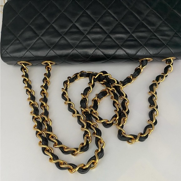❌SOLD❌🎀Chanel Black Leather Maxi Classic Single Flap Bag - Picture 12 of 13